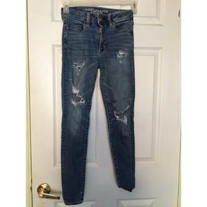 American eagle ripped skinny jeans 2R